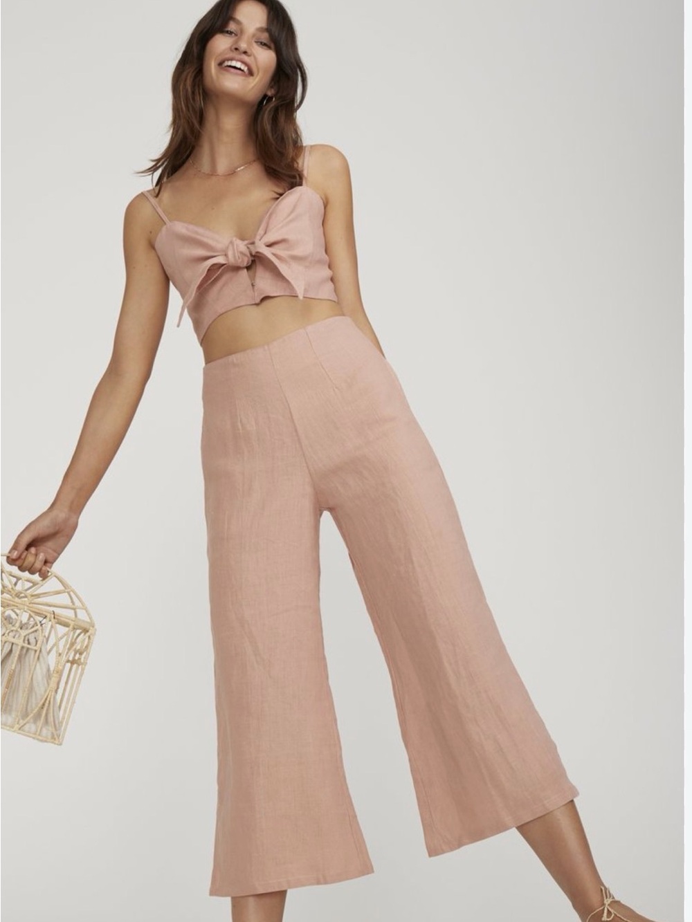 Faithfull the Brand Blush 100% linen set